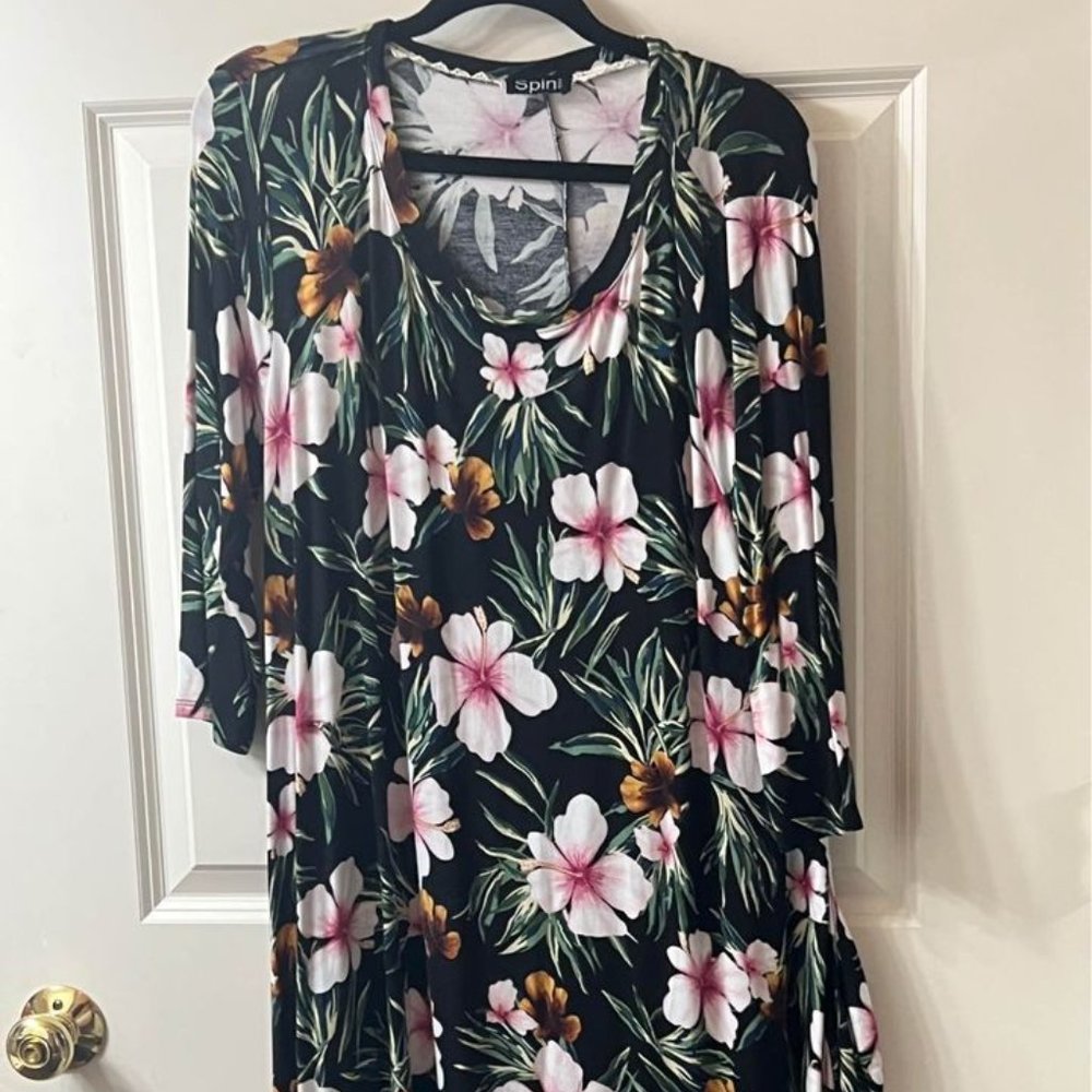 Spin USA Dress 2X Polynesian Print